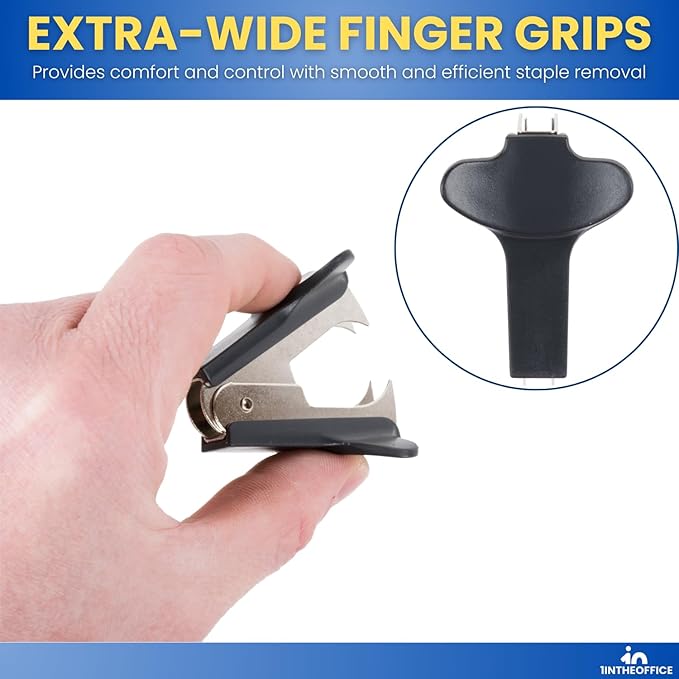 1InTheOffice Staple Remover, Claw Staple Remover, Staple Remover Tool, Black, 6 Pack