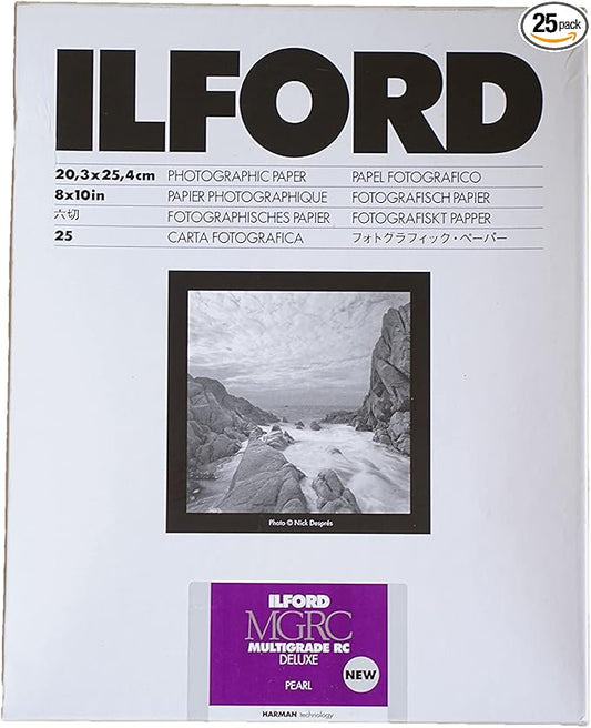 Ilford Multigrade V RC Deluxe Pearl Surface Black & White Photo Paper, 190gsm, 8x10", 25 Sheets