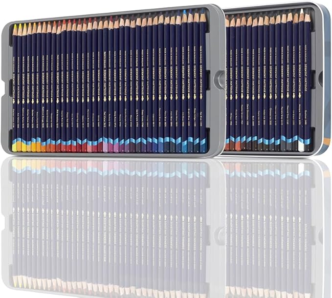 Derwent Coloured Pencils, Inktense Ink Pencils, Drawing, Art, Metal Tin, 72 Count (2301843)