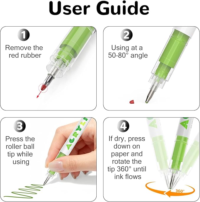 Guangna Acrylic Gel Pens 12 Color, Colored Pens for Journaling, Coloring Books, Calligraphy, Note Taking & DIY Crafts, RollerBall Pen Tip (Skin Tone)
