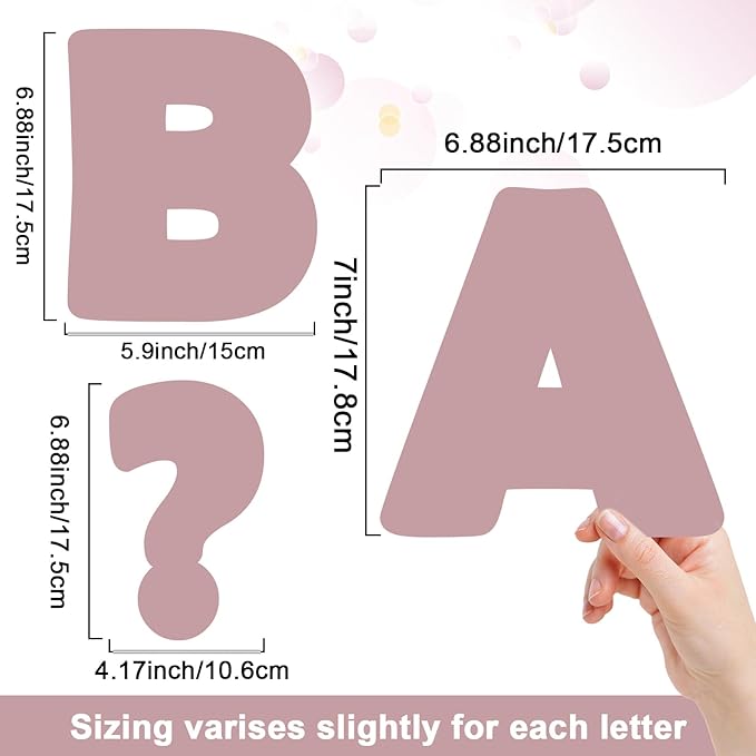 150 PCS Large 6" Font Letters and Punctuation Set, Blush Pink Light Mauve Classroom Alphabet Cutout for Bulletin Board Display Home School, A Great Helper to Inspire Students' Learning Interest