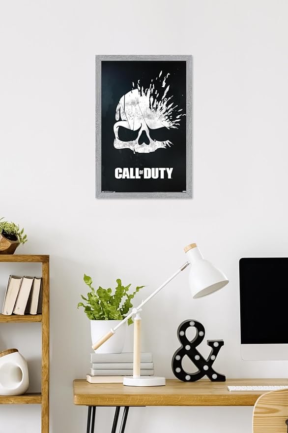 Call of Duty - Skull Wall Poster, 22.4L" x 14.7W", Gray Framed Version