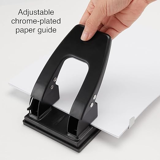 Staples 2-Hole Punch, 28 Sheet Capacity, Black, 3/Pack (ST26637/26637VS)