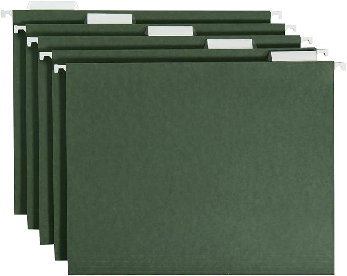 Office Depot® Brand Hanging Folders, 1/5 Cut, Letter Size, 100% Recycled, Green, Pack of 50