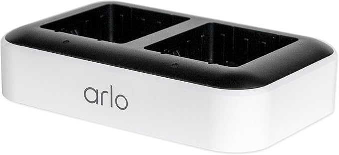 Arlo Dual Charging Station Certified Accessory - Charge up to Two Batteries, Works Rechargeable Batteries (VMA5400) XL Rechargeable Batteries (VMA5420) Only - VMA5400C