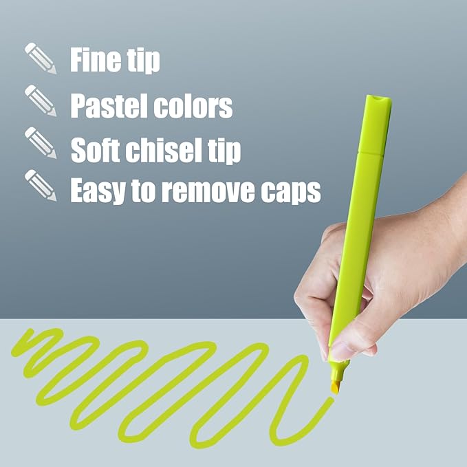 12pc Bible Highlighters And Pens No Bleed Through Assorted Colors, Cute Highlighter For Journaling, Candy Cute Pastel Highlighter