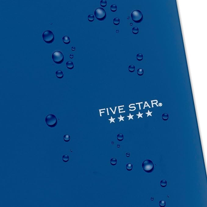 Five Star Spiral Notebook + Study App, 5 Subject, College Ruled Paper, Fights Ink Bleed, Water Resistant Cover, 8-1/2" x 11", 200 Sheets, Blue (73635) (Pack of 2)
