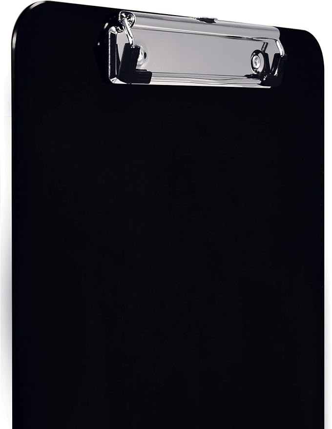 Better Office Products Assorted Colors Plastic Clipboards, 12 Pack, Durable, 12.5 x 9 Inch, Low Profile Clip, (3 Each of Black, Blue, Gray, Clear), Set of 12