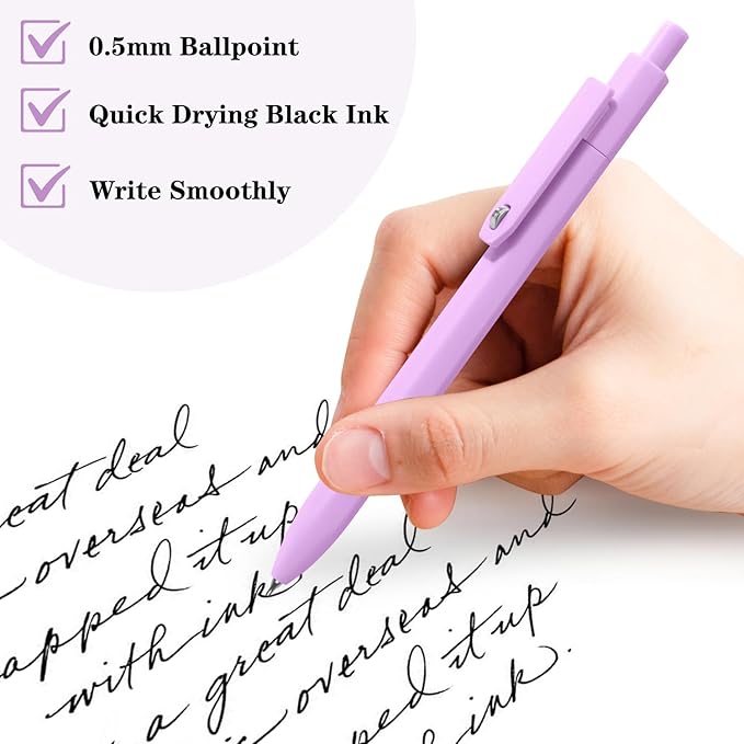 8 Pack Morandi Pens, 0.5mm Black Ink Gel Pens Quick Dry Smooth Writing Pens Journaling Pens for Office School Supplies for Women Girls Nurse Teacher Christmas Gifts