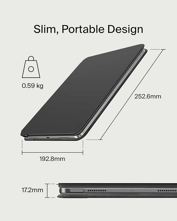 Belkin Pro Keyboard Case w/Magnetic Stand, Backlit Bluetooth Keyboard, Multi-Gesture Controls, Magnetic Apple Pencil Storage Compatibility, & Multimedia Keys for iPad Pro 11" (M4/M5) - Black