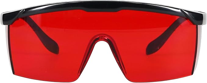 Bosch 57-GLASSES Laser View Enhancing Glasses with Adjustable Temple, Red Lens, Black Frame