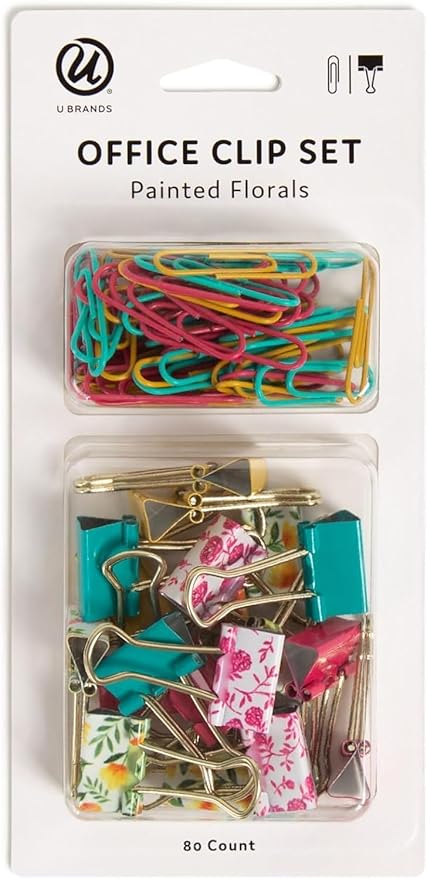 U Brands Office Accessory Kit, Office Supplies (Painted Florals)