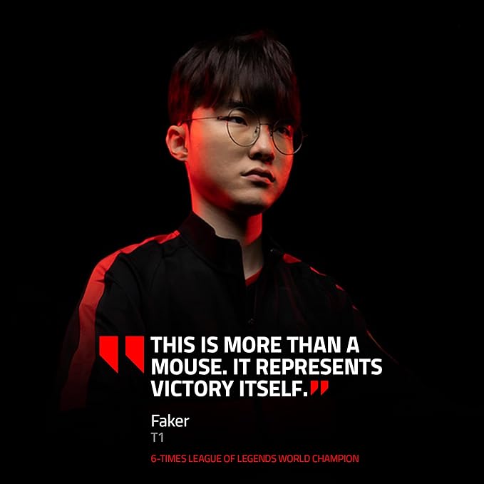 Razer Viper V3 Pro Wireless Esports Gaming Mouse: Symmetrical - 54g Lightweight - 8K Polling - 35K DPI Optical Sensor - Gen3 Optical Switches - 8 Programmable Controls - 95 Hr Battery - Faker Edition