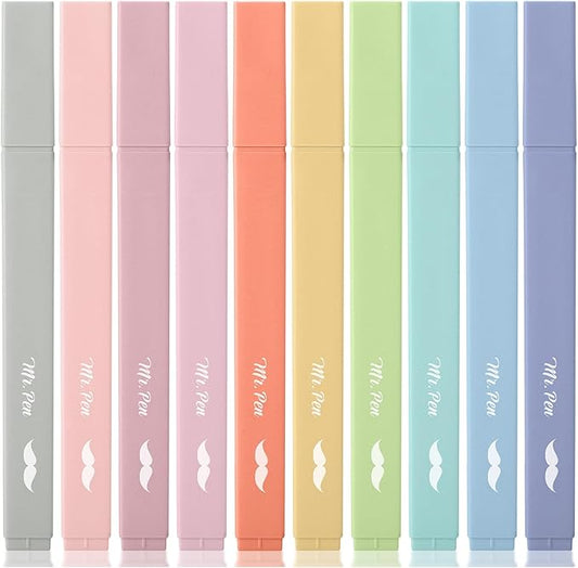 Mr. Pen- Aesthetic Bible Highlighters No Bleed Through, 10 Pack, Retro Colors, Cute Highlighter for Journaling Supplies and School Accessories, Bible Highlighters and Pens No Bleed