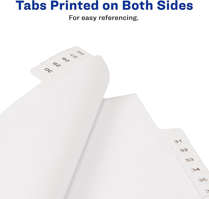 Avery 26-50 Legal Exhibit Dividers for 3 Ring Binders, 25-Tab Set, Allstate Style, 1 Binder Divider Set (01702)