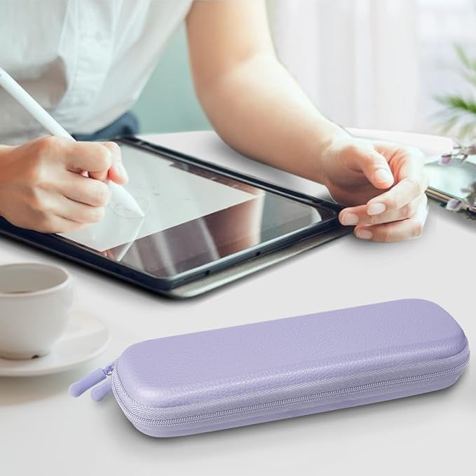 Fintie Holder Case for Apple Pencil Pro, Apple Pencil (USB-C / 1st / 2nd Generation), PU Leather Carrying Bag Sleeve Compatible with Pen, USB Cable, Samsung Stylus, Lilac Purple