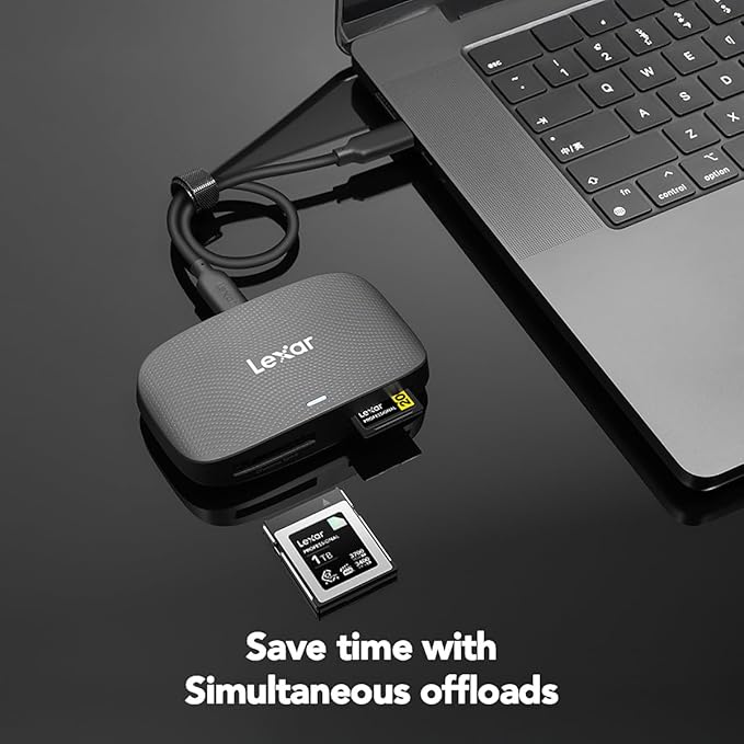 Lexar Professional CFexpress Type B / SD USB 3.2 Gen 2 Reader, Transfer Speeds Up To 10Gbps, Designed for CFexpress Type B and SD Cards (LRW520U-RNBNG)