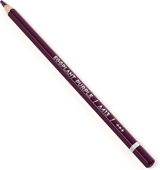 Arteza Professional Watercolor Pencils, Pack of 3, А413 Eggplant Purple, Water-Soluble Pencils for Coloring, Blending, Layering & Watercolor Techniques