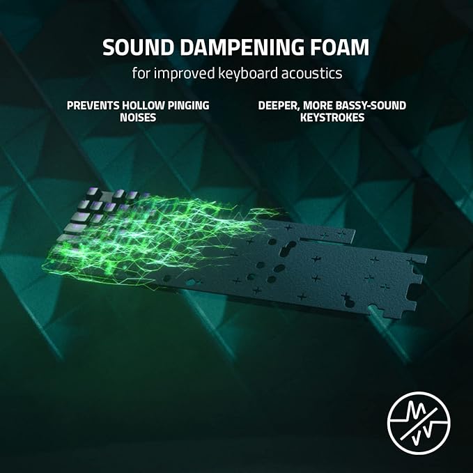 Razer Huntsman V2 TKL Gaming Keyboard: Fast Linear Optical Switches Gen2, Sound Dampeners, 8000Hz Polling Rate, Detachable Type-C Cable, UV-Coated Keycaps, Wrist Rest - ESL Edition