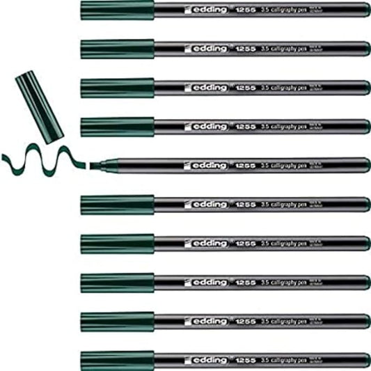 edding 1255 Calligraphy Pen Green 3.5mm Nib - Box of 10