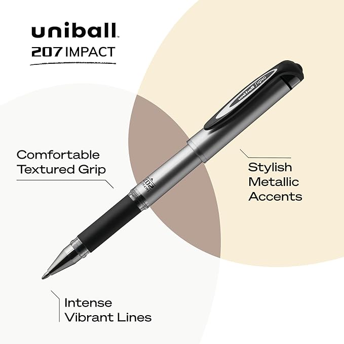 uniball Refill For Gel Impact Gel Pens, Bold Conical Tip, Black Ink, 2/pack , Packaging may vary