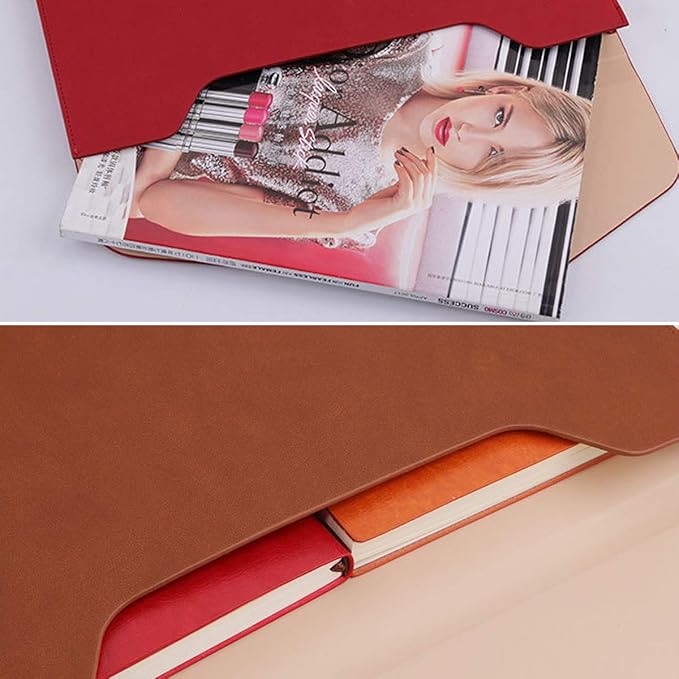 Enyuwlcm PU Leather A4 File Folder Document Holder Waterproof Portfolio Envelope Folder Case with Invisible Magnetic Closure Black
