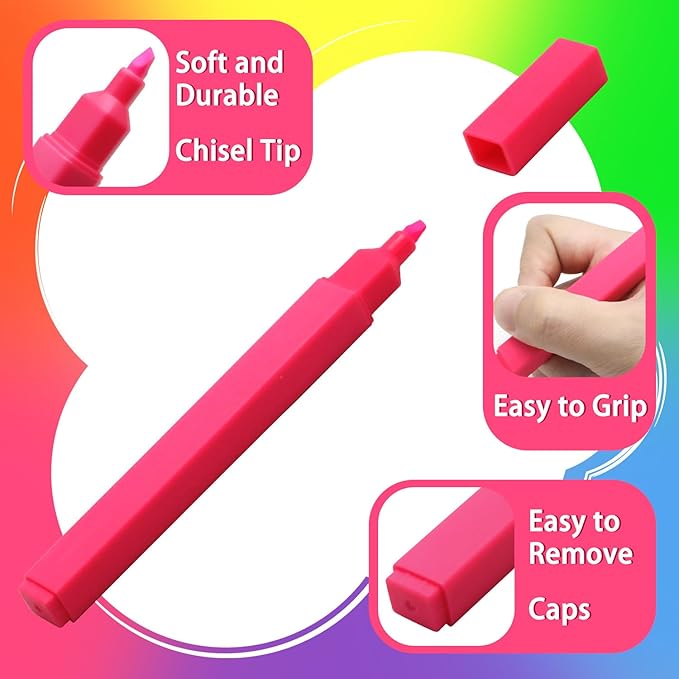 Vitoler Highlighters Assorted Colors,12pcs No Bleed Highlighters,Chisel Tip Highlighter for Office Supplies