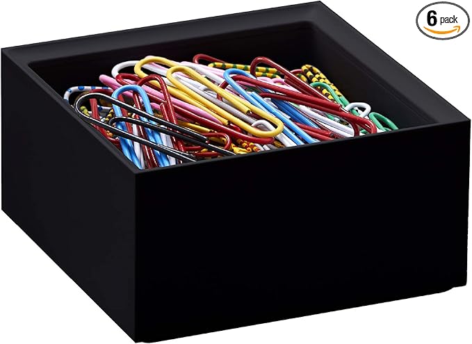Bostitch Office Konnect Desk Organizer Accessory Tray, Stacks for Desktop Storage, Black (Pack of 6)