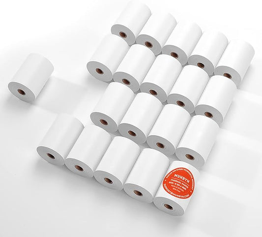 MUNBYN 2 1/4" X 85' Thermal Receipt Paper (20 Rolls) Cash Register Paper Rolls Fits for Most Credit Card Terminals, Verifone VX510 VX570 FD50 T4220, BPA Free