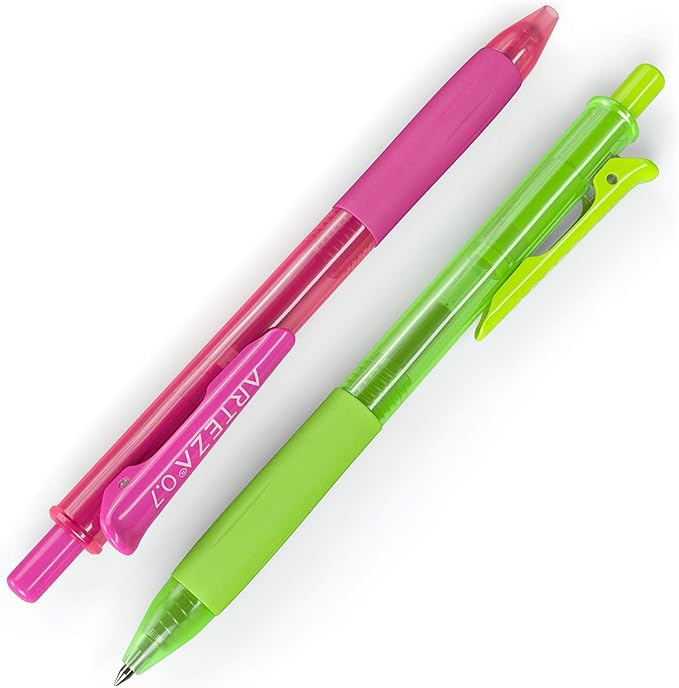 Arteza Colored Gel Pens, Pack of 24, 10 Vintage and 14 Vibrant Colors, Fine 0.7 mm Tip, Retractable, Art Supplies for Journaling, Drawing, Doodling, and Notetaking