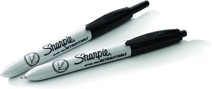 Sharpie Retractable Permanent Markers, Ultra Fine Point, Black, 12 Count