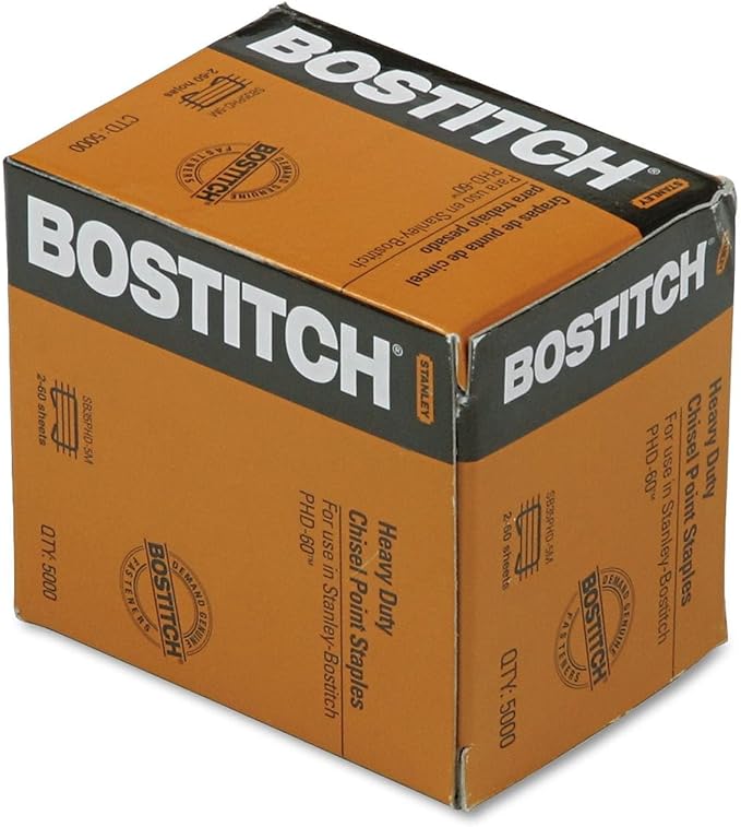 Bostitch Office Heavy Duty Premium Staples for PHD60 and PHD60R, 2-60 Sheets, 5,000 Per Box (SB35PHD-5M)