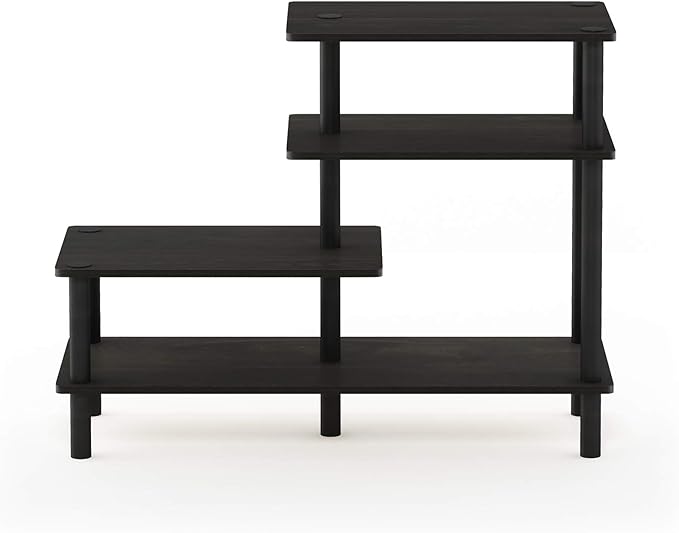 Furinno Turn-N-Tube 3-Tier Side Display Rack, Espresso/Black