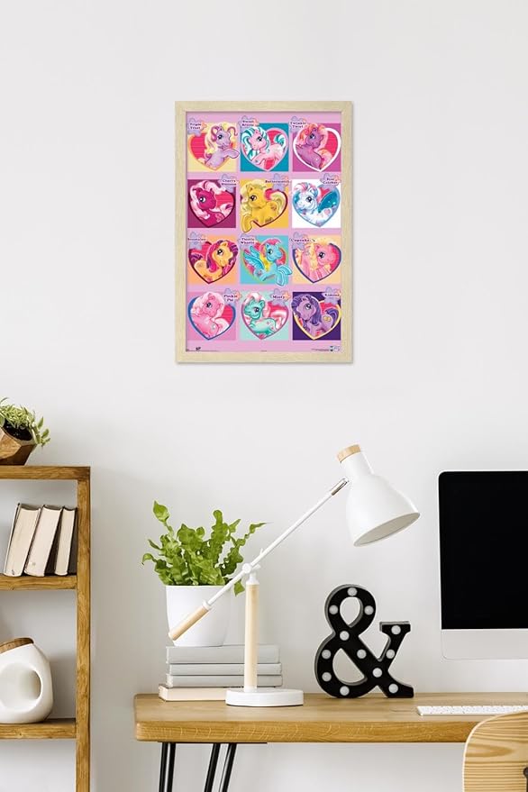 Hasbro My Little Pony - Chart Wall Poster, 22.4L" x 14.7W", Blonde Framed Version