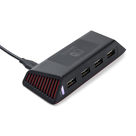 PowerA 4-Port Hi-Speed USB Hub for Nintendo Switch™, USB 2.0, 6 ft. USB Cable, Weighted Base, Officially Licensed
