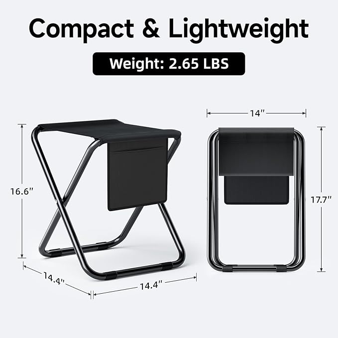 Simple Deluxe Portable Camping Chair, Lightweight Folding Chair for Camp, Outdoor Chair for Adults, Sports, Beach, Hiking, Backpacking, Garden