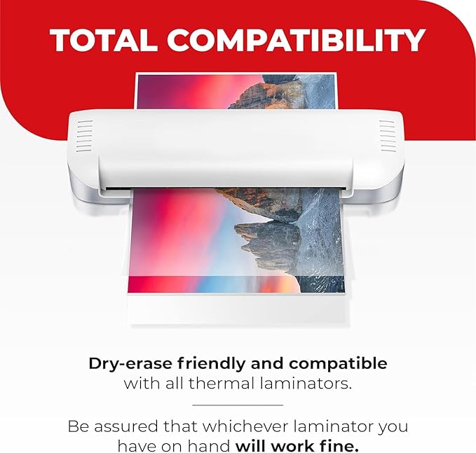 5MIL Thermal Laminating Sheets (100 Count) 11.5x17.5 inch, Legal Size Dry-Erase Friendly Laminating Pouches, Compatible with Laminators, Crystal Clear Laminated Finish