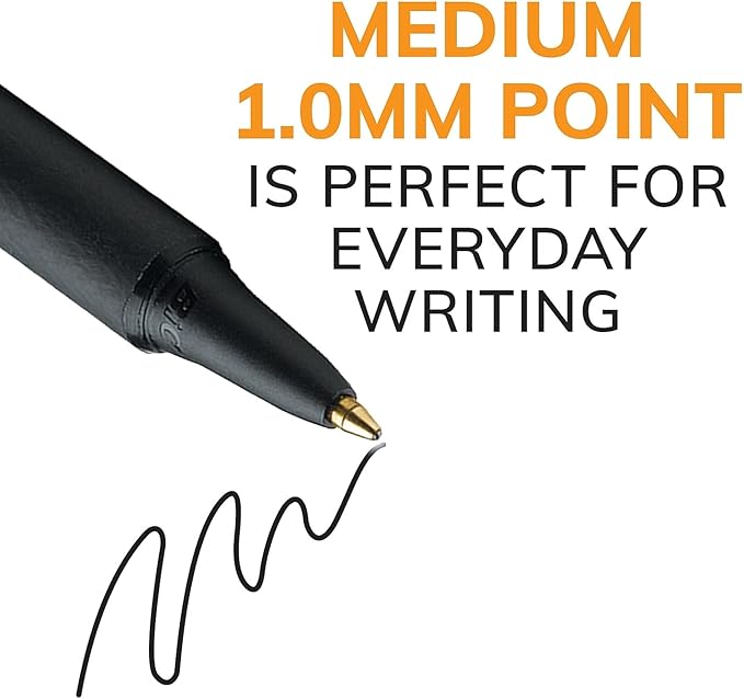 BIC Soft Feel Blue Retractable Ballpoint Pens, Medium Point (1.0mm), 36-Count Pack, Blue Pens With Soft-Touch Comfort Grip