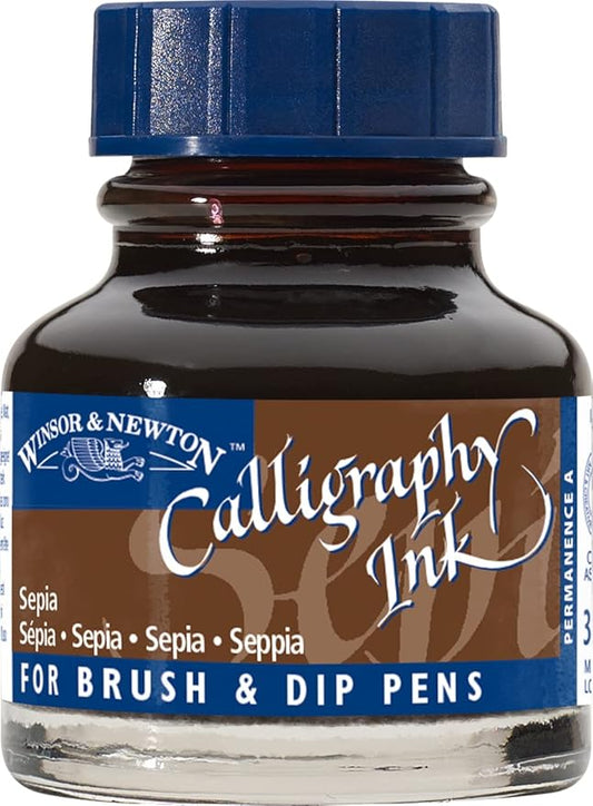 Winsor & Newton Calligraphy Ink, 30ml (1-oz) Bottle, Sepia
