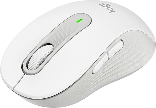 Logitech Signature M650 Wireless Mouse - for Small to Medium Sized Hands, Silent Clicks, Customizable Side Buttons, Bluetooth, Multi-Device Compatibility - Off White (Renewed)