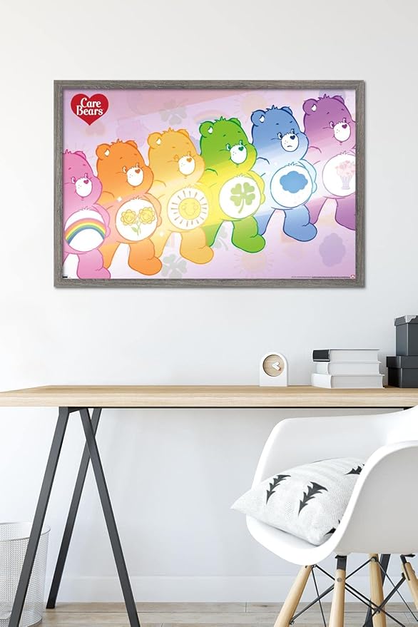 Care Bears - Care Bear Stare Wall Poster, 34L" x 22.4W", Barnwood Framed Version