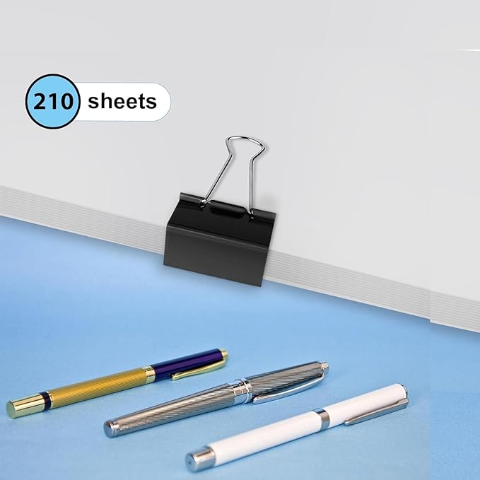 Ufmarine Extra Large Binder Clips 2 inch, (144 Pcs) Big Paper Clips for Office Supplies