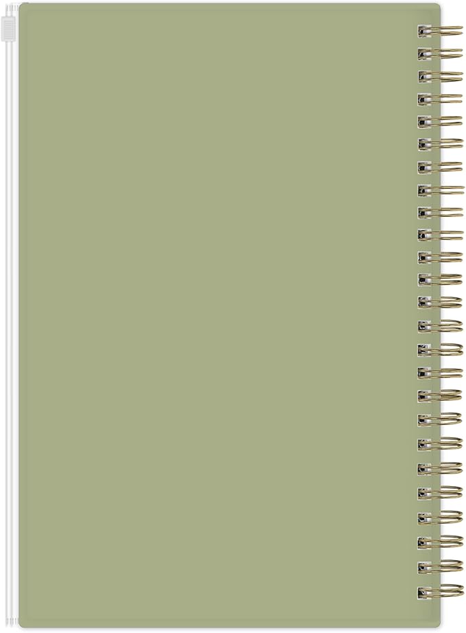 Blue Sky Day Designer Zip Pocket Cover Notebook, 5.75" x 8.5" Undated Journal, 160 Lined & Perforated Pages, Includes Index Pages, Gold Durable Twin Wire Binding, For Office and School, Butterfly Garden Cream