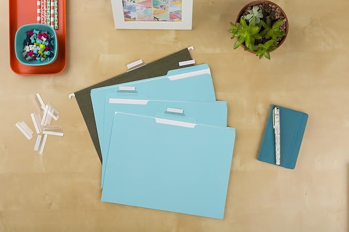 Avery Insertable Self-Adhesive Tabs with Printable Inserts, 2", Permanent Adhesive, Clear, Pack of 25 Index Tabs (16241)