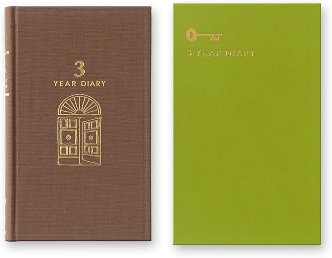 DESIGNPHIL Midori 12395006 Diary, 3 Year Consecutive Door, Brown