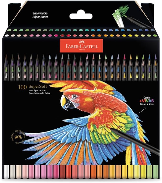 Faber-Castell Ecolápis Supersoft Colored Pencils, 210700, 100 Colors