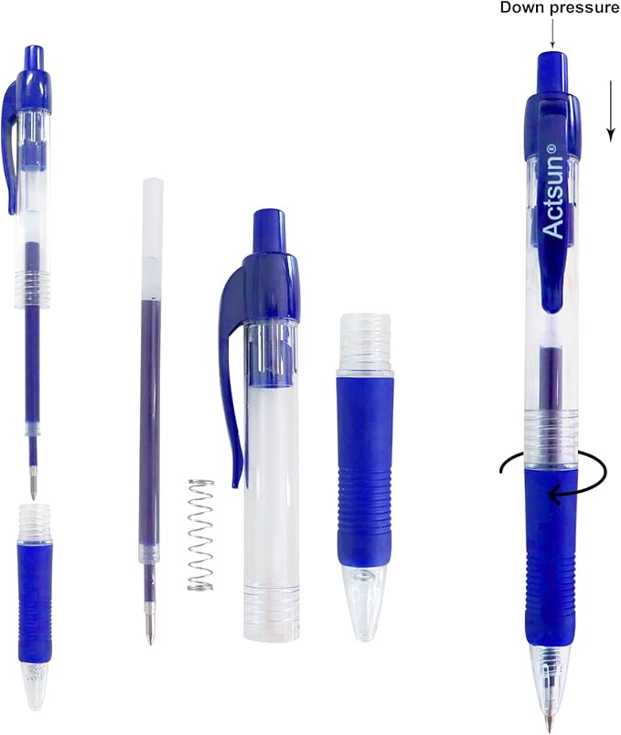 Blue Gel Ink Pens, 12 Pcs, Fine Point, Smooth Writing, Retractable, 0.7 Mm, Gift for Women & Men, Journaling, School & Office Supplies, Desk Accessories