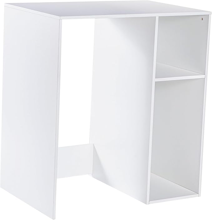 Flash Furniture Lotus Mini Fridge Shelf Organizer, Space Saving Over Shelf for Mini Fridge with Dual Cubby Spaces, Engineered Wood, 33.75" W, White