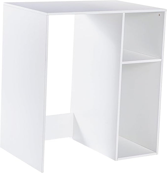Flash Furniture Lotus Mini Fridge Shelf Organizer, Space Saving Over Shelf for Mini Fridge with Dual Cubby Spaces, Engineered Wood, 33.75" W, White