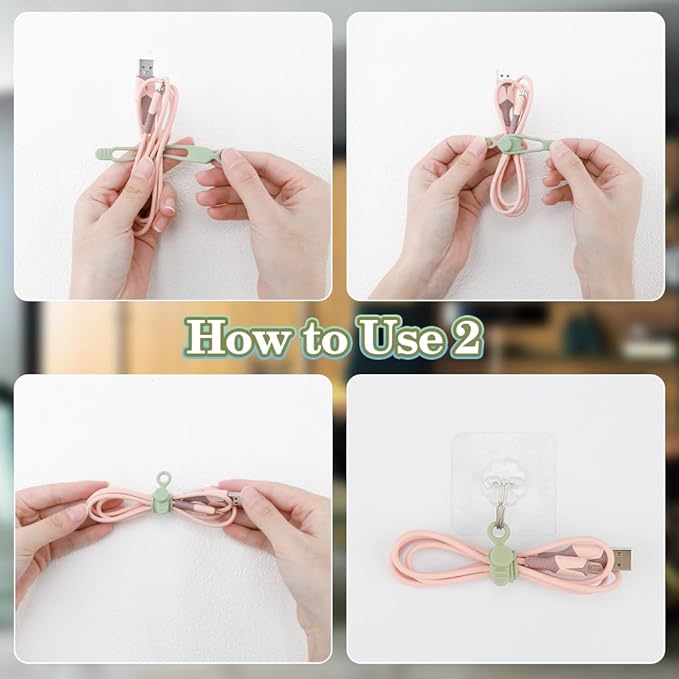 12Pcs Reusable Green Silicone Cord Ties, for Office, Home, Kitchen, School Organization of Electrical Cords, up to 20mm Diameter, 10kg Tensile Strength
